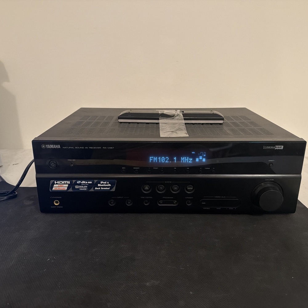 YAMAHA AV RECEIVER AMPLI-TUNER AUDIO-VIDEO RX-V467 W/ Remote! Bundle. Tested
